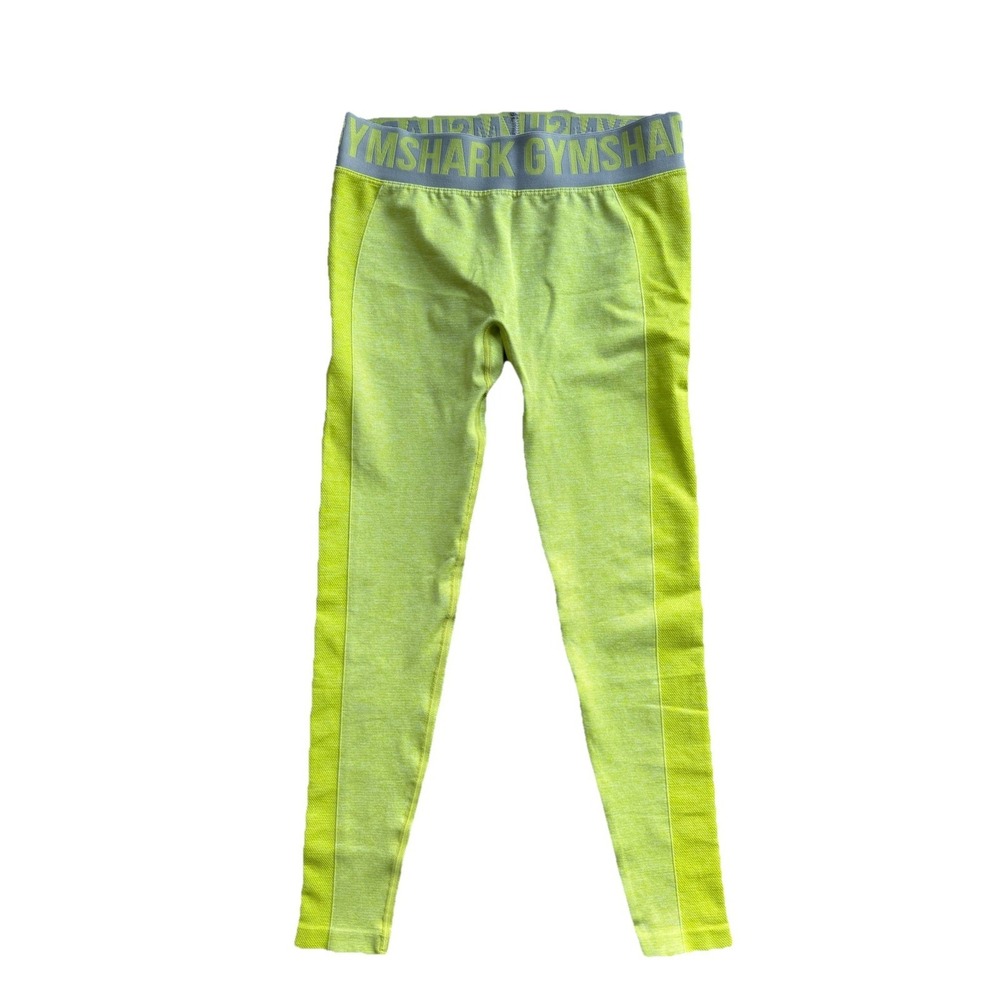 Gymshark Neon Flex Seamless Leggings Women's M Lime Green high Rise Workout Gym